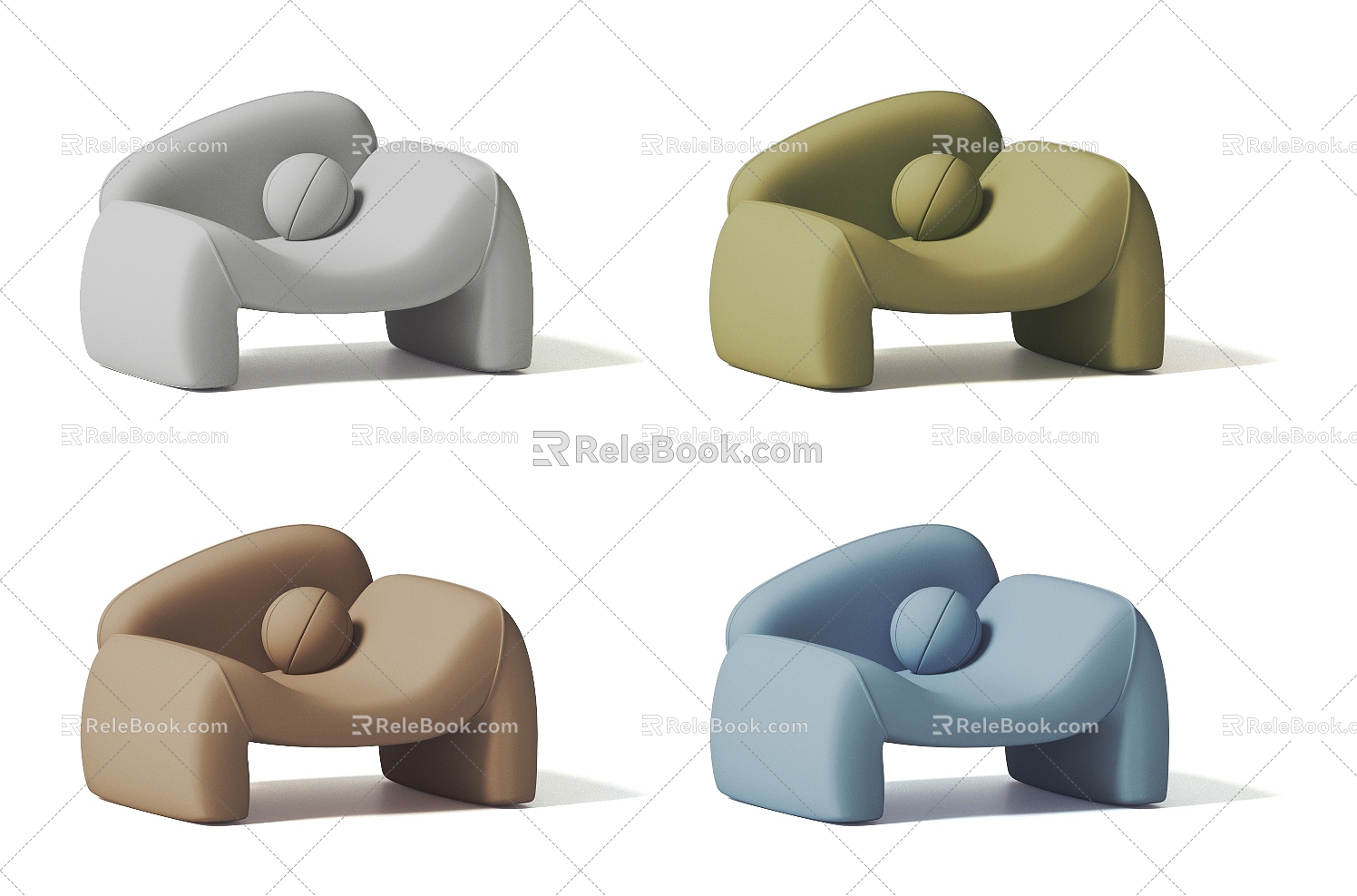 single person sofa leisure sofa sofa chair 3d model