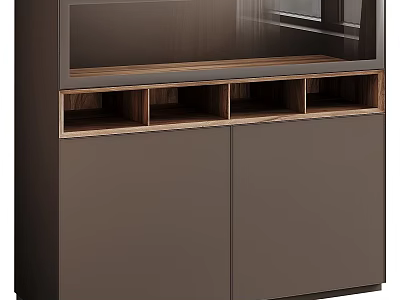 Modern Entryway Cabinet Sideboard Design With Wooden Storage And Cabinet Doors 3d model