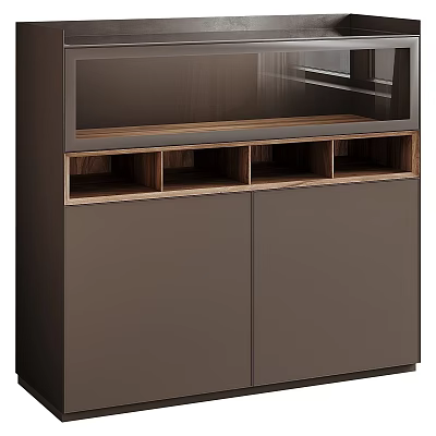 Modern Entryway Cabinet Sideboard Design With Wooden Storage And Cabinet Doors 3d model