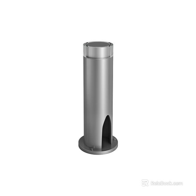 Stainless Steel Cylindrical Outdoor Light With Base Opening For Garden Lighting 3d model 