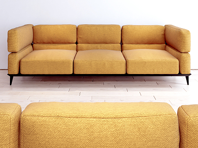 Modern Three-seat Sofa Fabric Three-seat Sofa model