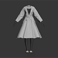 White Belted Robe With Long Sleeves And Pockets For Daily Life Use