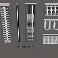 Grille lamp embedded grille lamp tube strip lamp 3d model