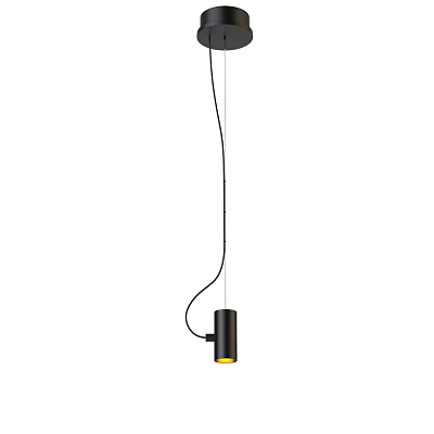 Modern Black Pendant Light with Adjustable Cord and LED Bulb for Indoor Lighting 3d model