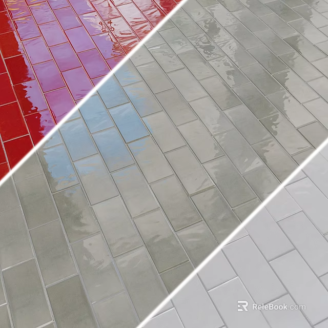 Various Colored Glazed Tiles Featuring Glossy Finish For Floor And Wall Decoration 3d model 