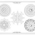 European-style lamp panel gypsum carved lamp panel 3d model