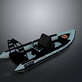 Modern Black And White Inflatable Boat With Seats And Console Design