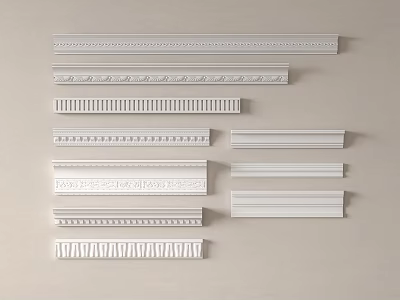 Various Styles Of Gypsum Cornices For Decoration 3d model