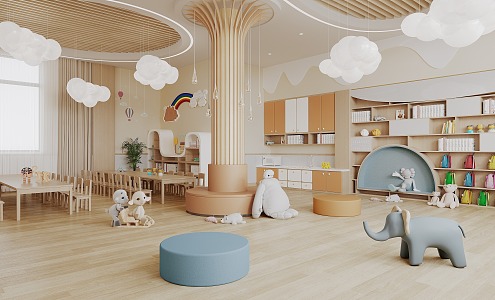 Modern Kindergarten Activity Room 3d model