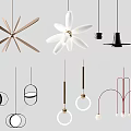 Diverse Modern Pendant Lights With Creative Flower Geometric And Multi Arm Designs 3d model