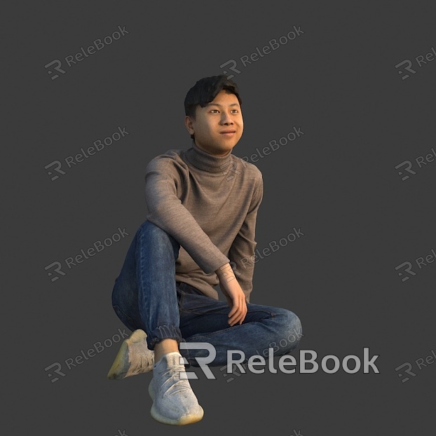 Sitting man young man model