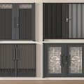 modern gate courtyard gate 3d model