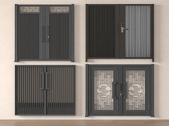 modern gate courtyard gate 3d model