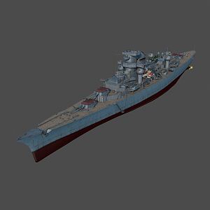 Modern warship Hipper Heavy Cruiser 3d model