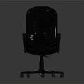 Black Leather Office Chair With High Backrest Armrests Swivel Base And Wheels