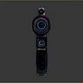 Futuristic Sci Fi Weapon With Metallic Texture Blue Lighting And Mechanical Grip Design 3d model