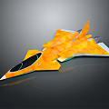 Futuristic Orange Spacecraft With Aerodynamic Design And Transparent Cockpit For Space Exploration