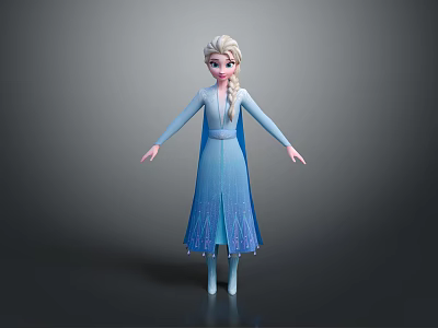 Modern Game Character Cartoon Beauty Elsa Elsa Elsa 3d model