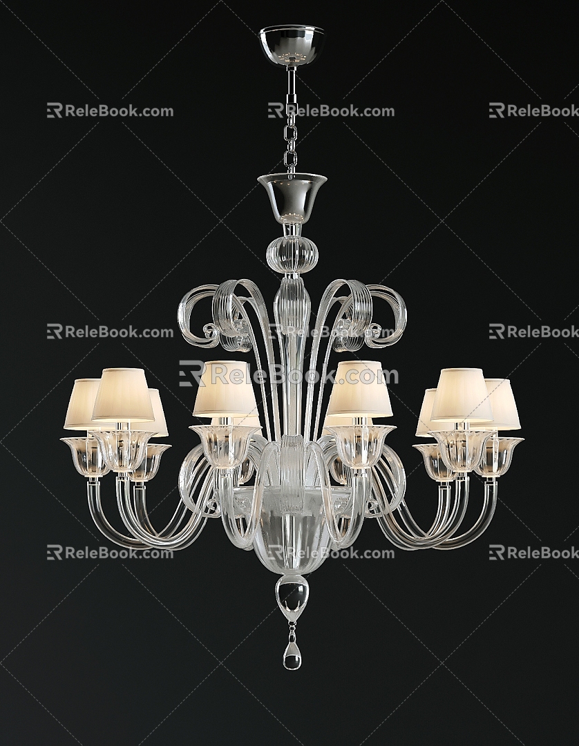 European-style crystal chandelier 3d model