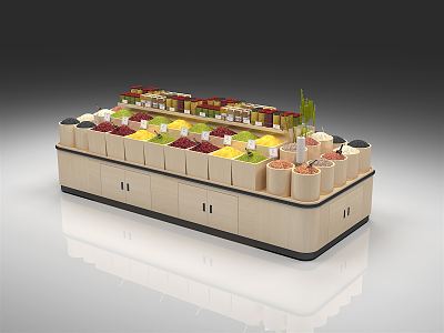 modern shelf supermarket food shelf 3d model