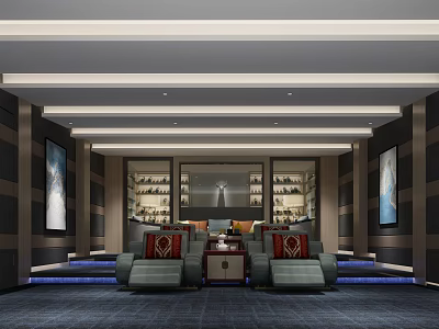 New Chinese-style AV Room AV Entertainment Room 3d model