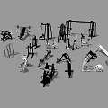 Diverse Sports Equipment Collection Including Fitness Machines Weights And Workout Tools For Home Gym