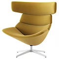 Brown Leather Office Chair With Modern Design And Silver Metal Base