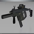 Modern Tactical Rifle With Mounted Scope Tactical Flashlight Ergonomic Grip And Green Black Finish
