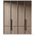 Modern Minimalist Wooden Chest of Drawers with Brass Handles and Smooth Surface Design
