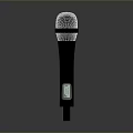 Professional Wireless Microphone With Black Body Silver Mesh Grille And Digital