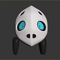 Abstract Robot Creatures Design With White Bodies Blue Eye And Black Legs