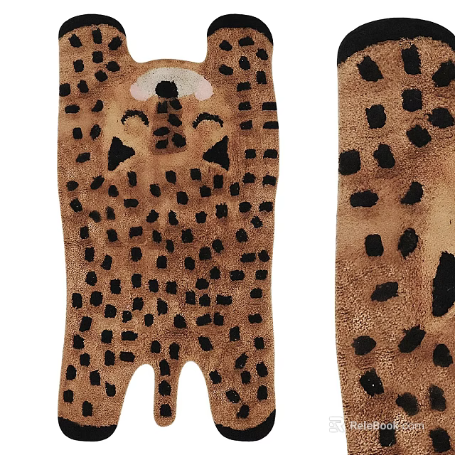 Stylish Leopard Print Animal Shaped Rug For Modern Home Decor Accent Piece 3d model 