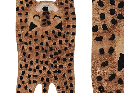 Stylish Leopard Print Animal Shaped Rug For Modern Home Decor Accent Piece 3d model