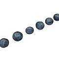 Fresh Glossy Plump Blueberries Arranged In Curved Line On White Background