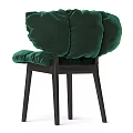 Burgundy Velvet Accent Chair With Puffy Cushions And Black Wooden Legs