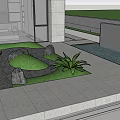 Minimalist Dry Landscape Garden With Raked Gravel Stones And Serene Plants