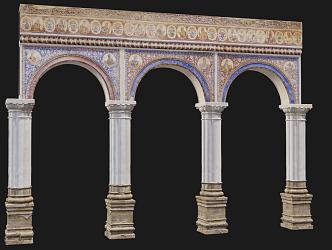 European Arch Column 3d model