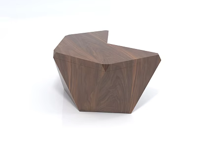 Modern Walnut Coffee Table With Unique Geometric Shape And Smooth Wooden Surface 3d model