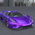 Purple Sports Car With Sleek Aerodynamic Body And Shiny Modern Design