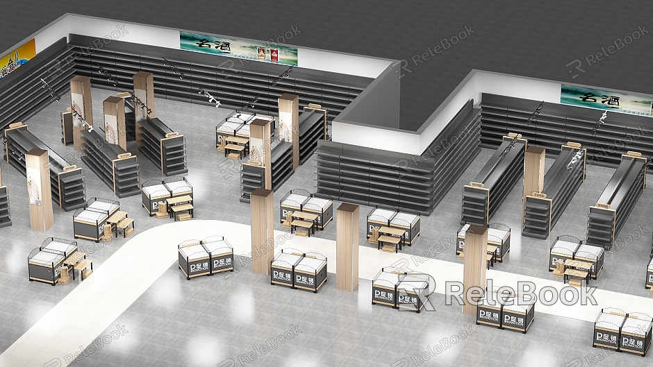 Modern Supermarket Supermarket Department Store Promotion Shelf model