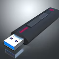 SanDisk Black USB Flash Drive With High Speed Data Transfer And Portable Design 3d model