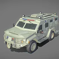 Tactical Utility Vehicle With Reinforced Body Roof Lights And Large Tires