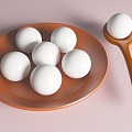 New Year's Food Dumplings Tangyuan Cartoon Food Tangyuan Soup Soup Soup Rice Scoop Spoon 3d model