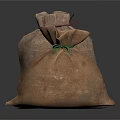 Brown Linen Storage Bags For Household Use With Drawstring Closure Set 3d model