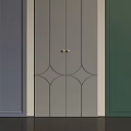 Modern Wardrobe Doors In Gray Beige Green With Metal Handles And Diamond Pattern