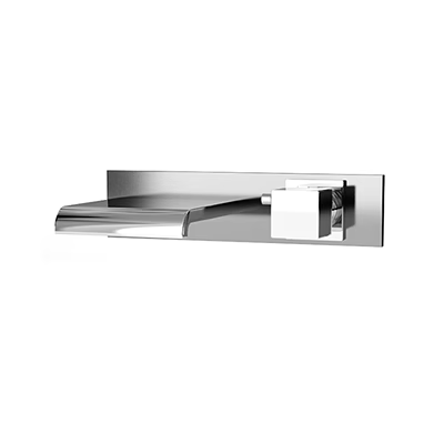 Sleek Modern Wall Mounted Faucet with Stainless Steel Body and Chrome Finish 3d model