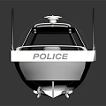 Police Modern Black and White Patrol Boat Watercraft With Cockpit Design