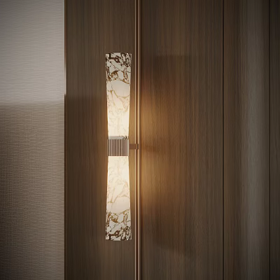 Modern Wall Lamp With Decorative Shade On Wooden Wall For Warm Interior Lighting 3d model