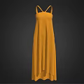Elegant Yellow Sleeveless Maxi Dress With Flowy Skirt And Strappy Design