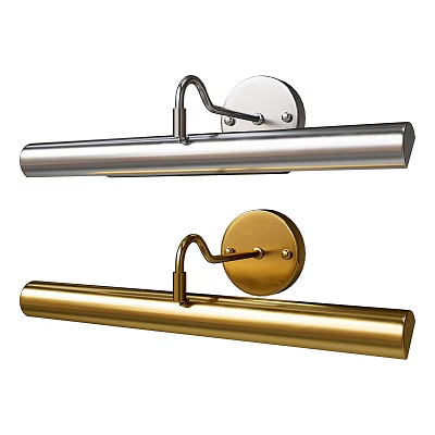 Modern Minimalist Silver And Gold Metal Wall Sconces With Cylindrical Body And Round Base 3d model